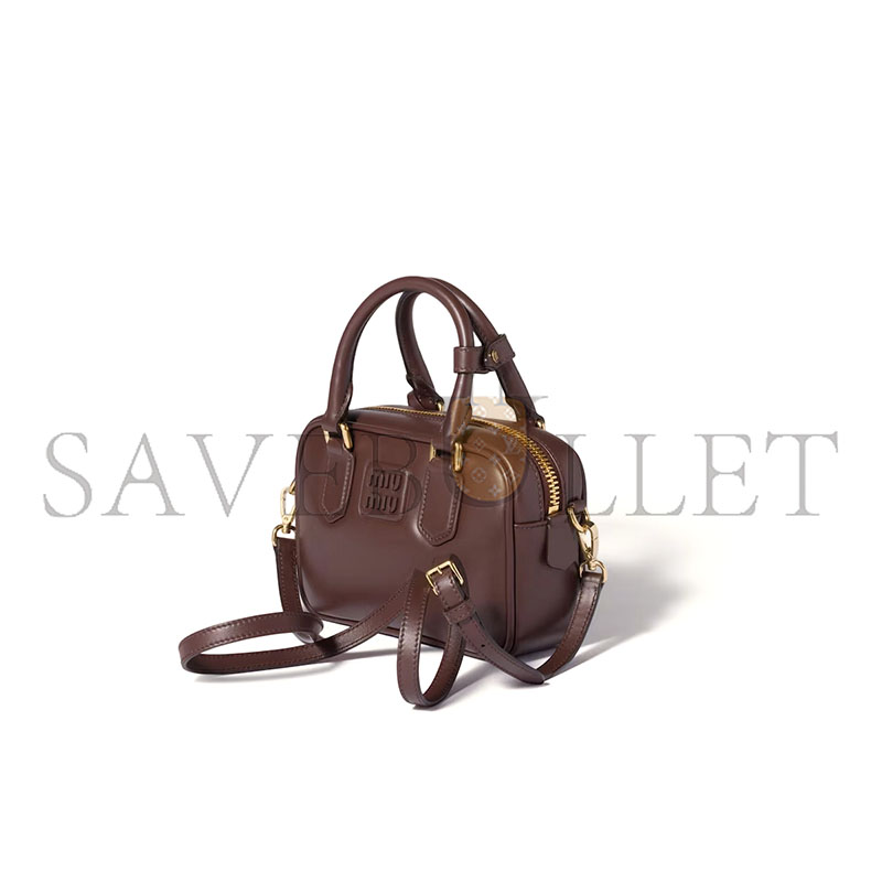 MIU MIU ARCADIE LEATHER HANDBAG 5BB123 (19*13*6cm)